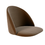 Барный стул со спинкой на 4-х деревянных ножках Коричневый Велюр Vendramin Chair  варинант исполнения - 2 | Loft Concept в Уфе