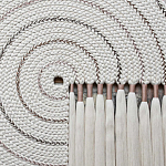 Художественный Гобелен Макраме White Disk Harmony варинант исполнения - 1 | Loft Concept в Уфе