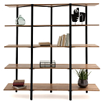 Стеллаж из массива дуба и стали Robson Rack Industrisal Metal Rust варинант исполнения - 3 | Loft Concept в Уфе