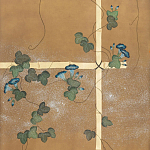 Обои ручная роспись Morning Glory Original colourway on gold metallic silk варинант исполнения - 1 | Loft Concept в Уфе