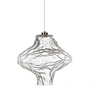 Подвесной светильник с плафоном из фактурного прозрачного стекла Light Ensemble