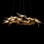 Люстра подвесная с прозрачными стеклянными птичками на ветвях Диаметр 100 см Serip Voa варинант исполнения - 7 | Loft Concept в Уфе