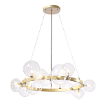 Люстра круглая подвесная с 15-ю прозрачными шарообразными плафонами из стекла Iona chandelier варинант исполнения - 1 | Loft Concept в Уфе