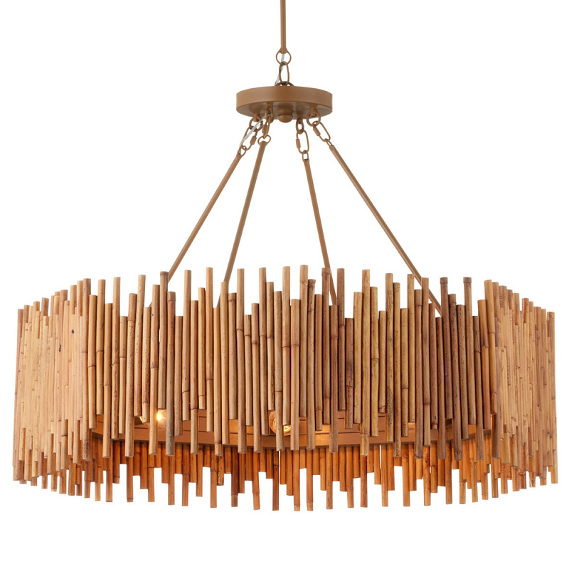 Люстра с абажуром из ротанга Wicker Furniture Бежевый в Уфе | Loft Concept 