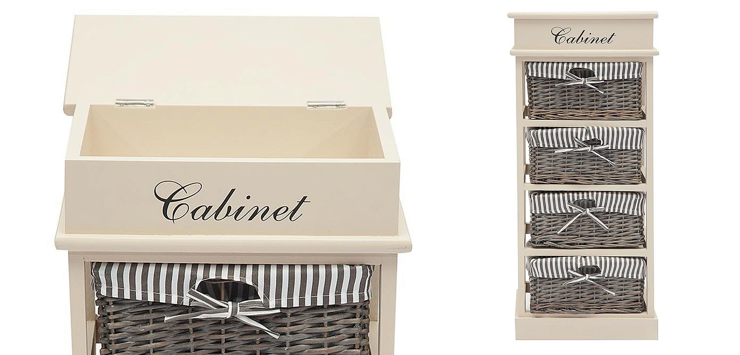 Тумба с 4 корзинами Provence Butter White 4 Boxes - Loft-Concept в Уфе