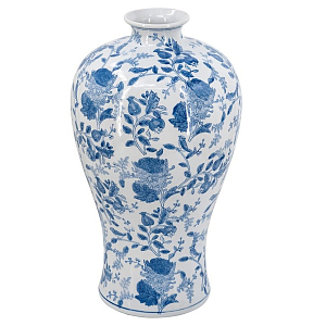 Ваза фарфоровая высокая с синими цветочными мотивами Independence