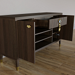 Комод-буфет Elsa Dreams Walnut с открытыми полками   варинант исполнения - 1 | Loft Concept в Уфе