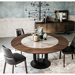 Обеденный стол круглый на чёрном фигурном основании Bosnia dinning table  варинант исполнения - 3 | Loft Concept в Уфе