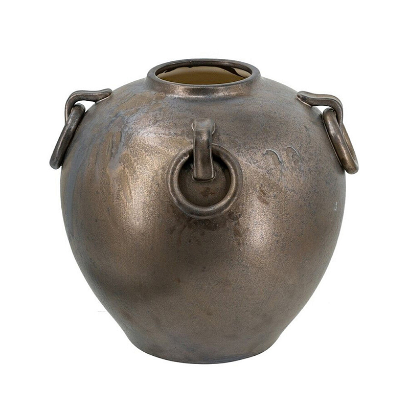 Ваза в виде старинного сосуда с кольцевыми ручками Warm Vessel Темная бронза в Уфе | Loft Concept 