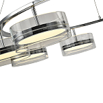 Люстра светодиодная с 8-ю прозрачными плафонами цилиндрической формы из акрила и стекла с пультом для регулировки света Glass Lamp Chromium варинант исполнения - 1 | Loft Concept в Уфе