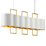 Люстра прямоугольная с белыми цилиндрическими абажурами White Ribbon варинант исполнения - 6 | Loft Concept в Уфе