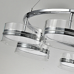 Люстра светодиодная с 8-ю прозрачными плафонами цилиндрической формы из акрила и стекла с пультом для регулировки света Glass Lamp Chromium варинант исполнения - 3 | Loft Concept в Уфе