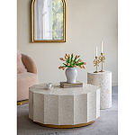 Стол кофейный с отделкой раковинами устриц Coastal Charm варинант исполнения - 4 | Loft Concept в Уфе