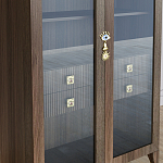 Дизайнерский шкаф витрина Elsa Dreams Walnut с 4-мя ящиками варинант исполнения - 4 | Loft Concept в Уфе