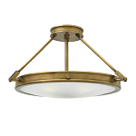 Потолочный светильник цвета латунь с плоским круглым плафоном Hinkley варинант исполнения - 1 | Loft Concept в Уфе