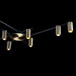 Потолочный светильник с 10-ю цилиндрическими плафонами цвета латунь TRIBES CHANDELIER варинант исполнения - 5 | Loft Concept в Уфе