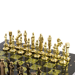 Шахматы Ренессанс из бронзы с доской из натурального камня Змеевик Decorative Thematic Chess варинант исполнения - 3 | Loft Concept в Уфе