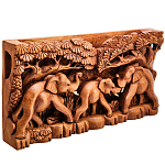 Панно из дерева слоны Panel With Animals варинант исполнения - 2 | Loft Concept в Уфе