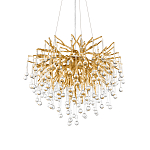 Люстра подвесная с прозрачными стеклянными подвесками в форме капель Диаметр 60 см Droplet Chandelier варинант исполнения - 8 | Loft Concept в Уфе