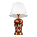 Настольная лампа бордовая с изображением птиц Slip Away варинант исполнения - 3 | Loft Concept в Уфе