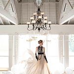 Люстра бронзового цвета с бежевыми абажурами из органзы в классическом стиле Hinkley варинант исполнения - 3 | Loft Concept в Уфе