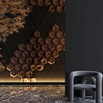 Гипсовая 3D панель с принтографией PM-41 варинант исполнения - 5 | Loft Concept в Уфе