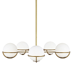 Люстра с 5-ю белыми шарообразными плафонами в сферические каркасах Feiss варинант исполнения - 1 | Loft Concept в Уфе