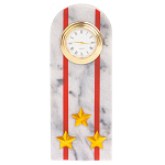 Часы погон МВД подарочные настольные из натурального камня Мрамор Military Clock варинант исполнения - 7 | Loft Concept в Уфе