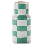 Ваза из фаянса Brighter than the Stars с шахматным принтом бирюзового цвета  варинант исполнения - 1 | Loft Concept в Уфе