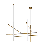 Люстра с 8-ю пересекающимися цилиндрическими плафонами на тонких тросах Trumpet tube варинант исполнения - 2 | Loft Concept в Уфе