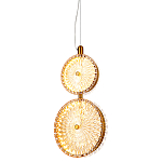  Подвесной светильник с плафонами из рельефного стекла Peony Glass Bronze Two варинант исполнения - 1 | Loft Concept в Уфе