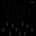 Подвесной светильник черными плафонами на длинных пересекающихся тросах Construction варинант исполнения - 8 | Loft Concept в Уфе