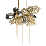 Люстра подвесная с 18-ю стеклянными плафонами с вертикальными подвесками Gilded Mirage  варинант исполнения - 7 | Loft Concept в Уфе