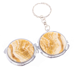 Зеркало брелок карманное двухстороннее из натурального камня Оникс Silver Stone Mirrors варинант исполнения - 5 | Loft Concept в Уфе