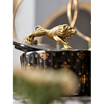 Шкатулка черного цвета с крышкой с фигуркой льва Eden Garden варинант исполнения - 7 | Loft Concept в Уфе