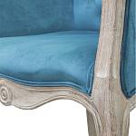 Кресло низкое в стиле прованс Louis French Armchair blue velour варинант исполнения - 4 | Loft Concept в Уфе