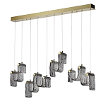 Подвесной светильник линейный с плафонами волнистой формы из фактурного стекла Big Wave варинант исполнения - 1 | Loft Concept в Уфе