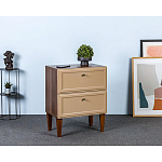 Тумба прикроватная бежевая из массива бука с 2-мя ящиками Wenge Light варинант исполнения - 5 | Loft Concept в Уфе