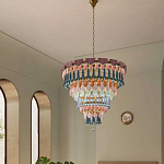 Люстра круглая с декором из разноцветных элементов в виде листьев Changing Seasons варинант исполнения - 6 | Loft Concept в Уфе