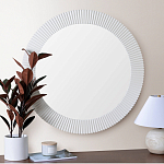 Зеркало в круглой фактурной раме Mirror Modern Texture белое варинант исполнения - 5 | Loft Concept в Уфе