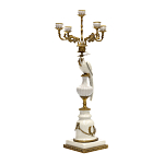 Подсвечник белый Попугай из фарфора с бронзовыми элементами Eden Garden варинант исполнения - 1 | Loft Concept в Уфе