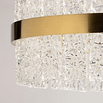 Люстра круглая золотого цвета с прозрачными рельефными стеклянными вставками Textured Glass Chandelier варинант исполнения - 10 | Loft Concept в Уфе