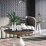 Дизайнерский журнальный стол на прозрачном основании Nofon варинант исполнения - 1 | Loft Concept в Уфе