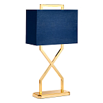 Настольная лампа с основанием из полированного золота и прямоугольным абажуром глубокого синего цвета Elstead Lighting варинант исполнения - 1 | Loft Concept в Уфе