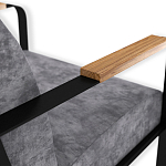 Кресло серый велюр с жесткими подлокотниками на полозьях Ashton варинант исполнения - 6 | Loft Concept в Уфе