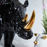 Статуэтка черный носорог с золотыми рогами Golden Horned Black Rhino варинант исполнения - 6 | Loft Concept в Уфе
