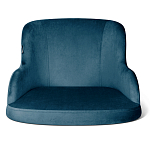 Стул с мягкой синей обивкой из велюра и подъемно-поворотным механизмом на белых колесиках Harper Blue and White варинант исполнения - 2 | Loft Concept в Уфе