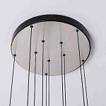 Люстра каскадная с 5-ю круглыми стеклянными плафонами дымчатого цвета и черными деталями Orbit Serenade варинант исполнения - 3 | Loft Concept в Уфе