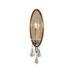 Бра с овальным зеркальным основанием с лампой в виде свечи и хрустальными подвесками Feiss варинант исполнения - 1 | Loft Concept в Уфе