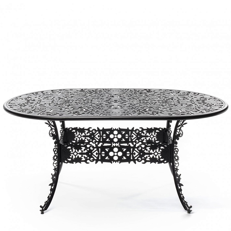 Обеденный стол Industry Collection ALUMINIUM OVAL TABLE – BLACK Черный в Уфе | Loft Concept 